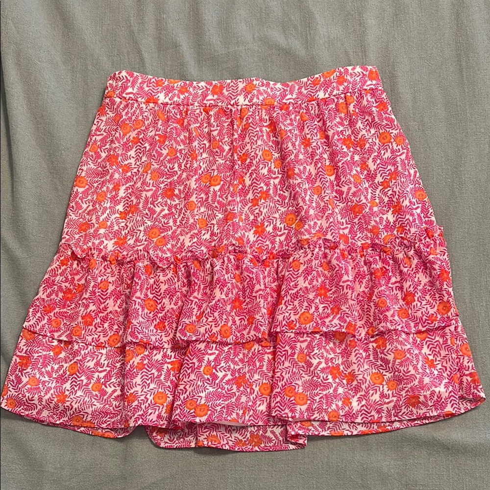 J. Crew Factory Pink and Orange Mini Skirt